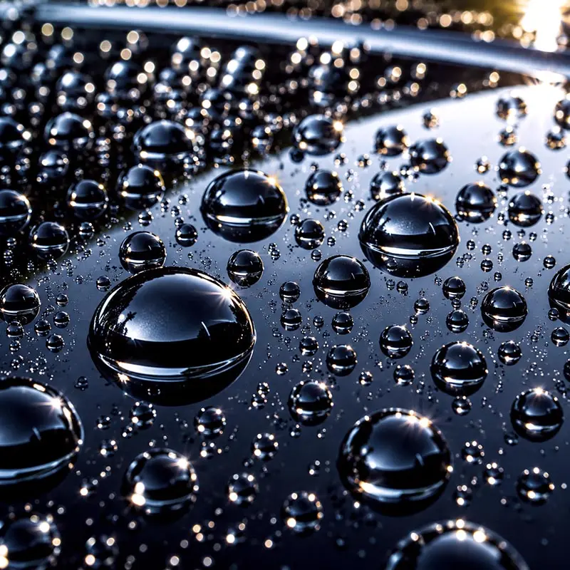 Efecto hidrofóbico, agua en gotas